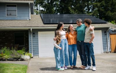 solar with happy family